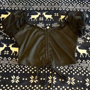 Elegant Black Puff Sleeve Top